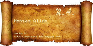 Mentes Alida névjegykártya